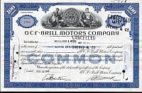 acf-Brill Motors Company Stock Certificate, Feb 13, 1946